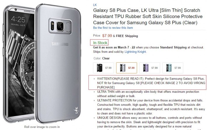 Producătorul de carcase Lightning Knight confirmă și el design-ul și dimensiunile lui Galaxy S8 Plus s8 galaxyc case  