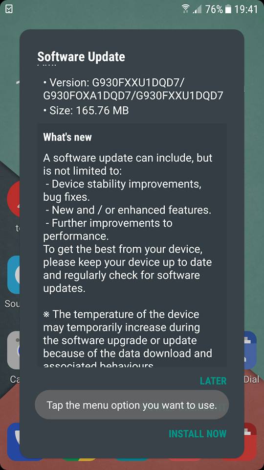 Samsung Galaxy S7/S7 edge au primit un nou update update samsung galaxy 