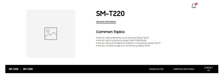 Samsung Galaxy Tab A7 Lite confirmată de pagina de suport Samsung tab samsung 