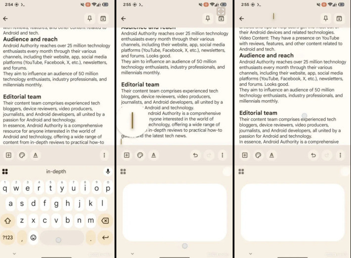 Gboard testează un mod „trackpad” pentru cursor, inspirat de tastatura de pe iPhone google gboard 